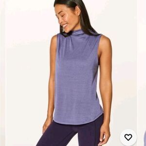Lululemon Size 6 Women Twist & Reach Mock Neck Tank In Heather Viola NWOT